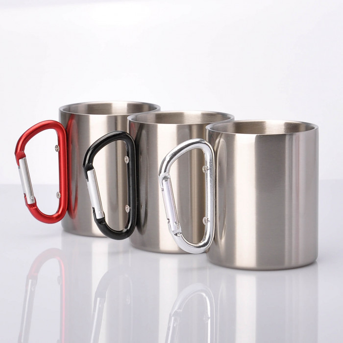 Сталева чашка з карабіном